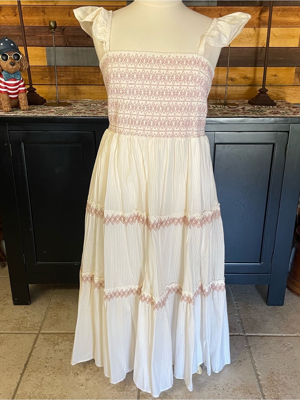 Madewell Lucie Smocked Tiered Midi Dress